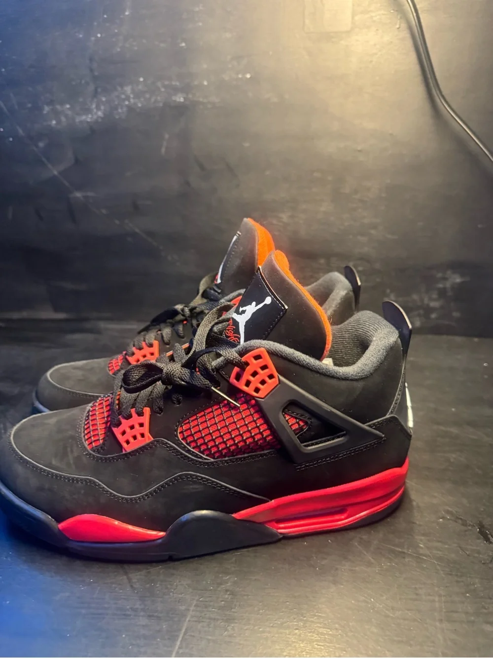 Jordan 4 Red thunder Men’s Black and Red Retro Sneakers